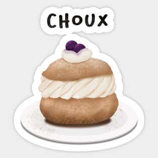 Blueberries Choux Pastry Illustration Sticker